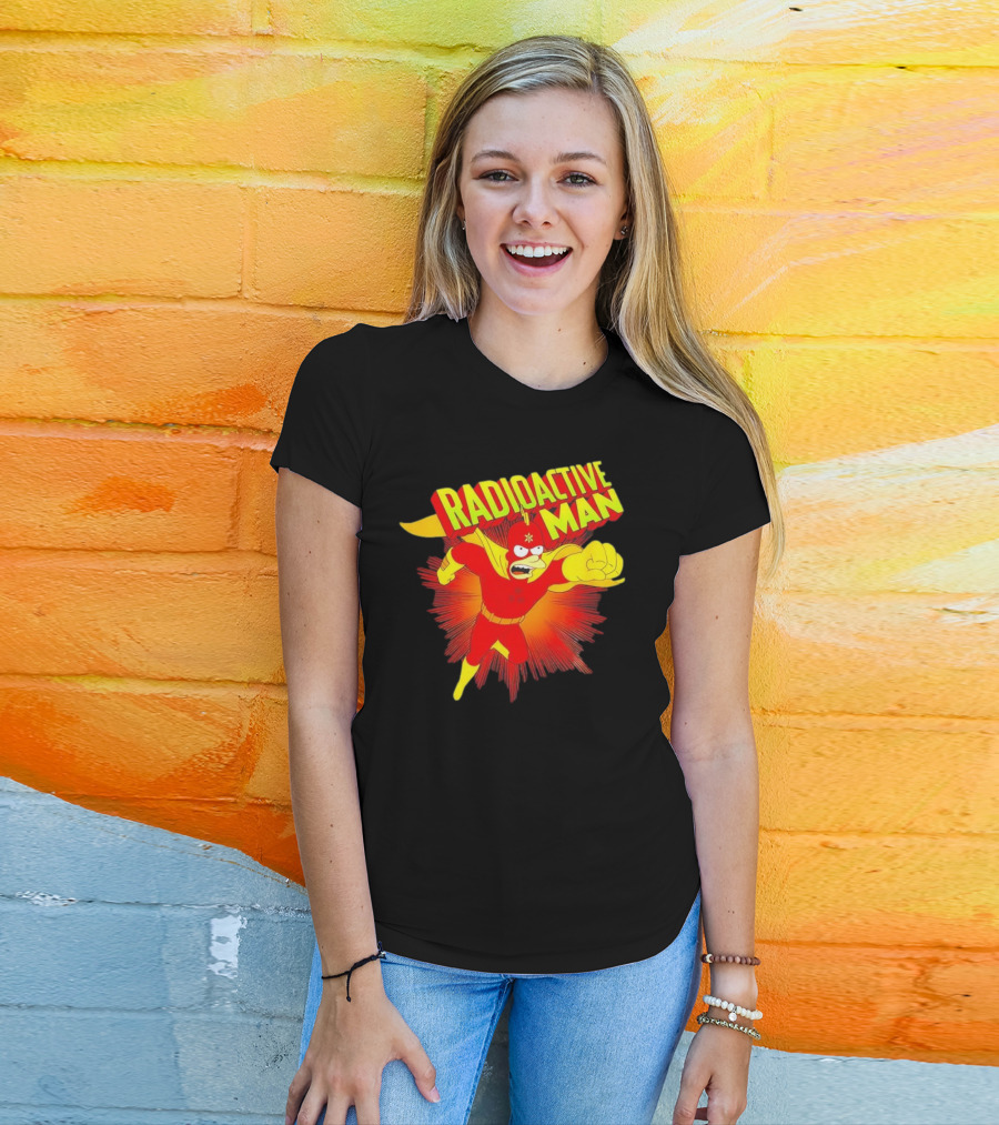 The Simpsons Radioactive Man Superhero Burst Action T-Shirt
