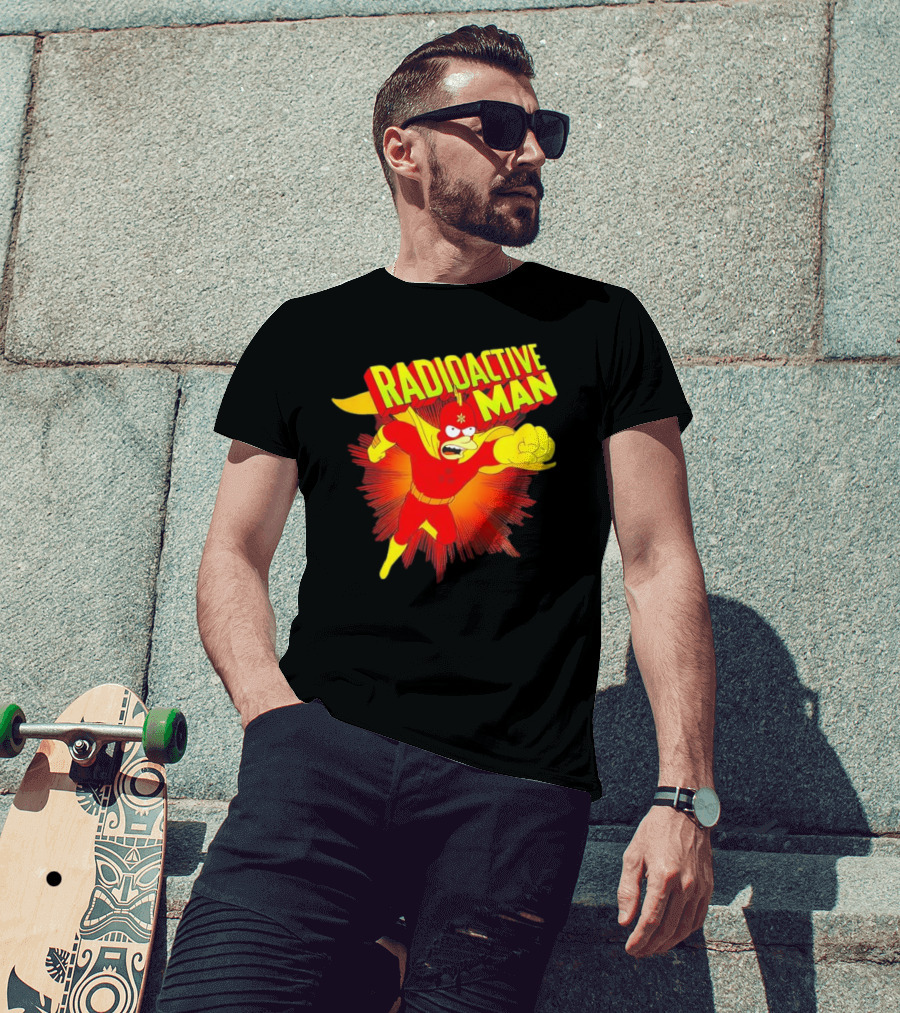 The Simpsons Radioactive Man Superhero Burst Action T-Shirt