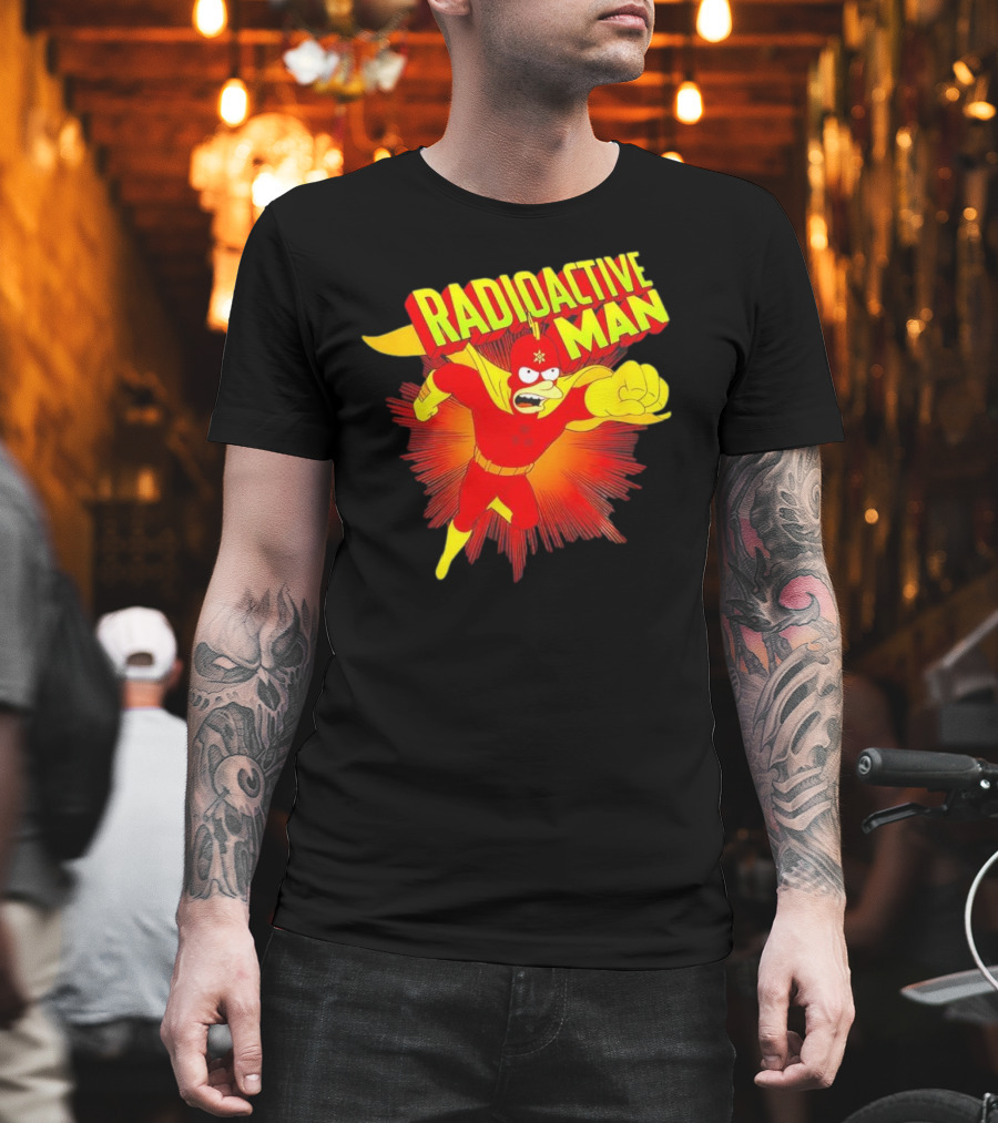 The Simpsons Radioactive Man Superhero Burst Action T-Shirt