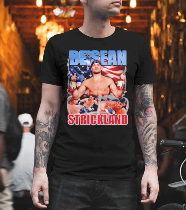 DE’SEAN STRICKLAND American Flag Boxing T-Shirt DE’SEAN STRICKLAND American Flag Boxing T-Shirt