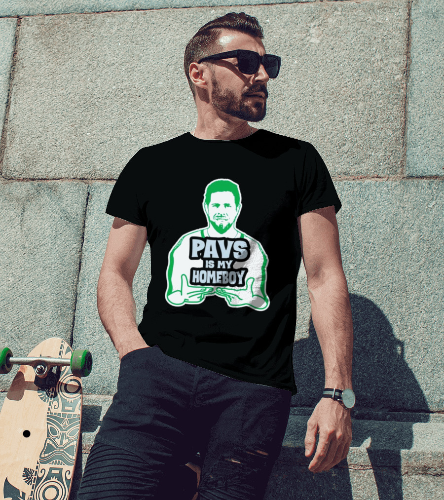 Dallas Stars Pavs Is My Homeboy Green And White T-Shirt