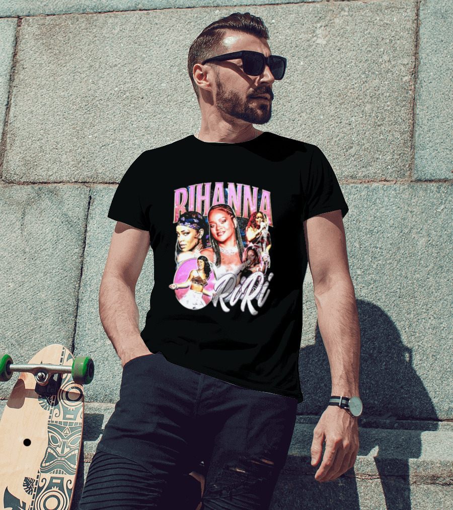 Rihanna RiRi Collage Retro Music Icons T-Shirt