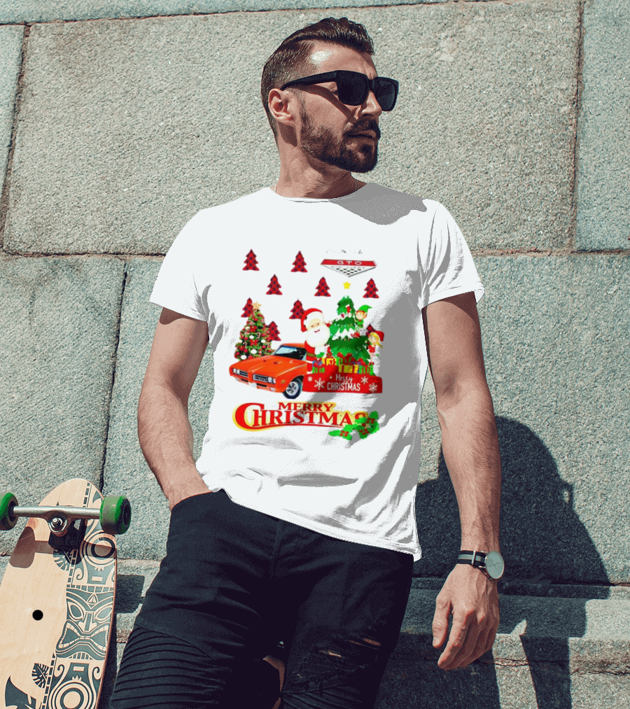 Pontiac GTO Santa Elfs Merry Christmas T-Shirt