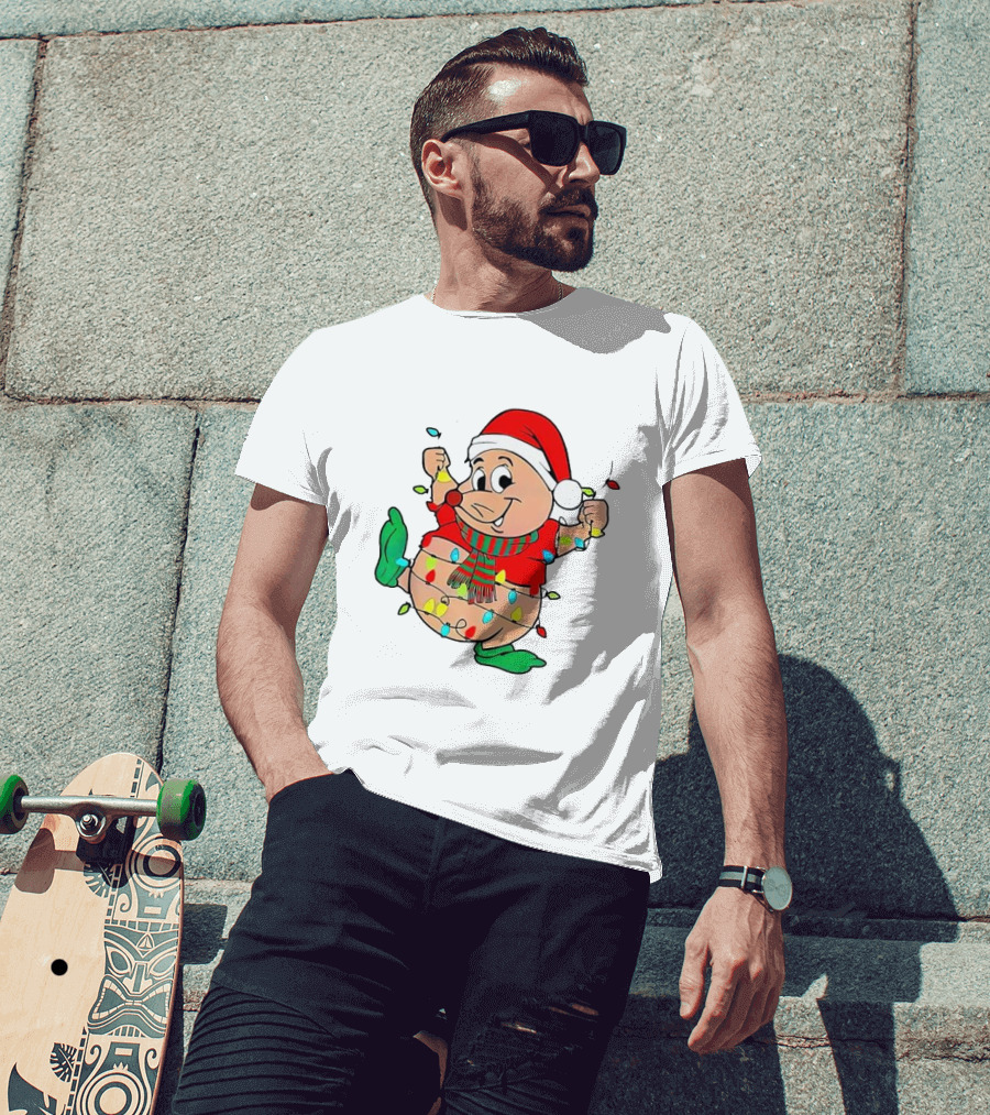 Santa Gus Wrapped In Christmas Lights T-Shirt