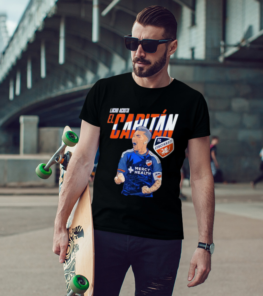 FC Cincinnati Lucho Acosta El Capitan Mercy Health Soccer Captain T-Shirt