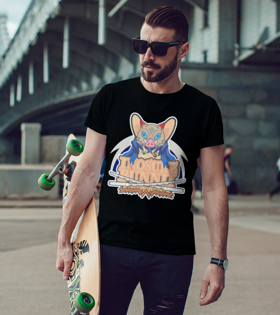 Bunnii Gang Inosuke Bunnii Masked Figure With Dual Swords T-Shirt