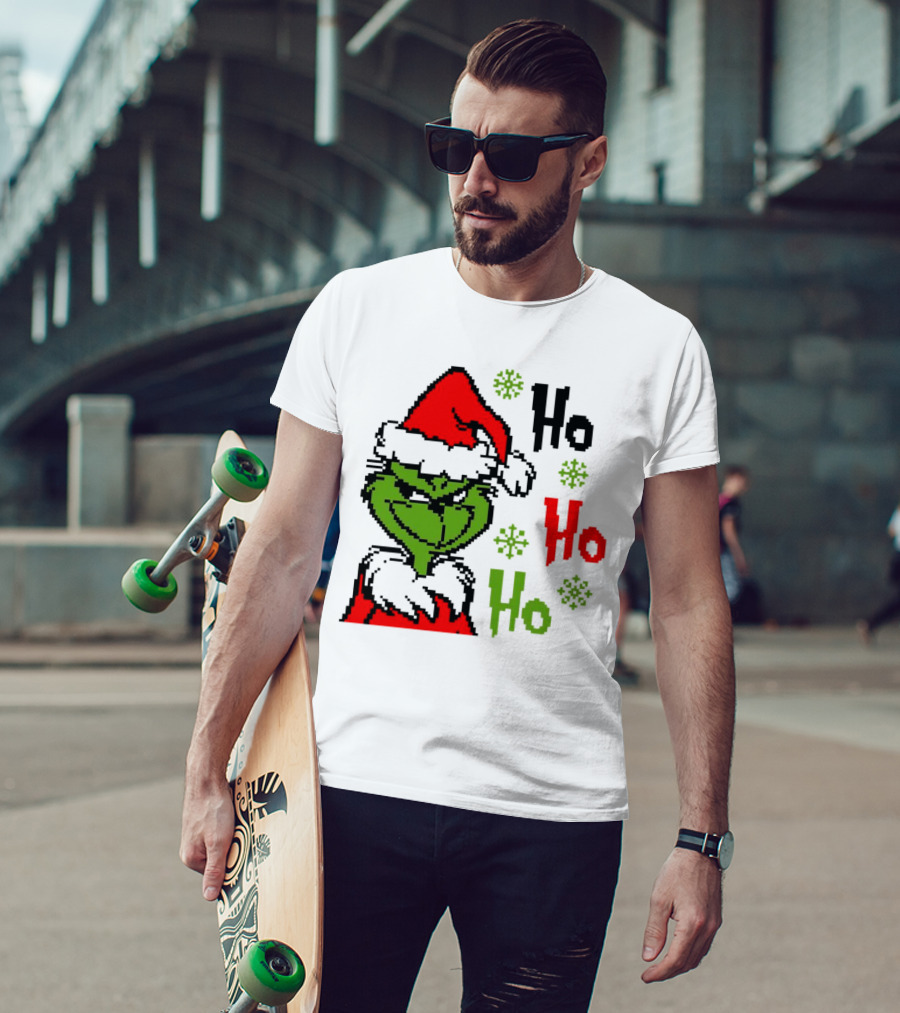 Santa Grinch Ho Ho Ho Merry Christmas T-Shirt