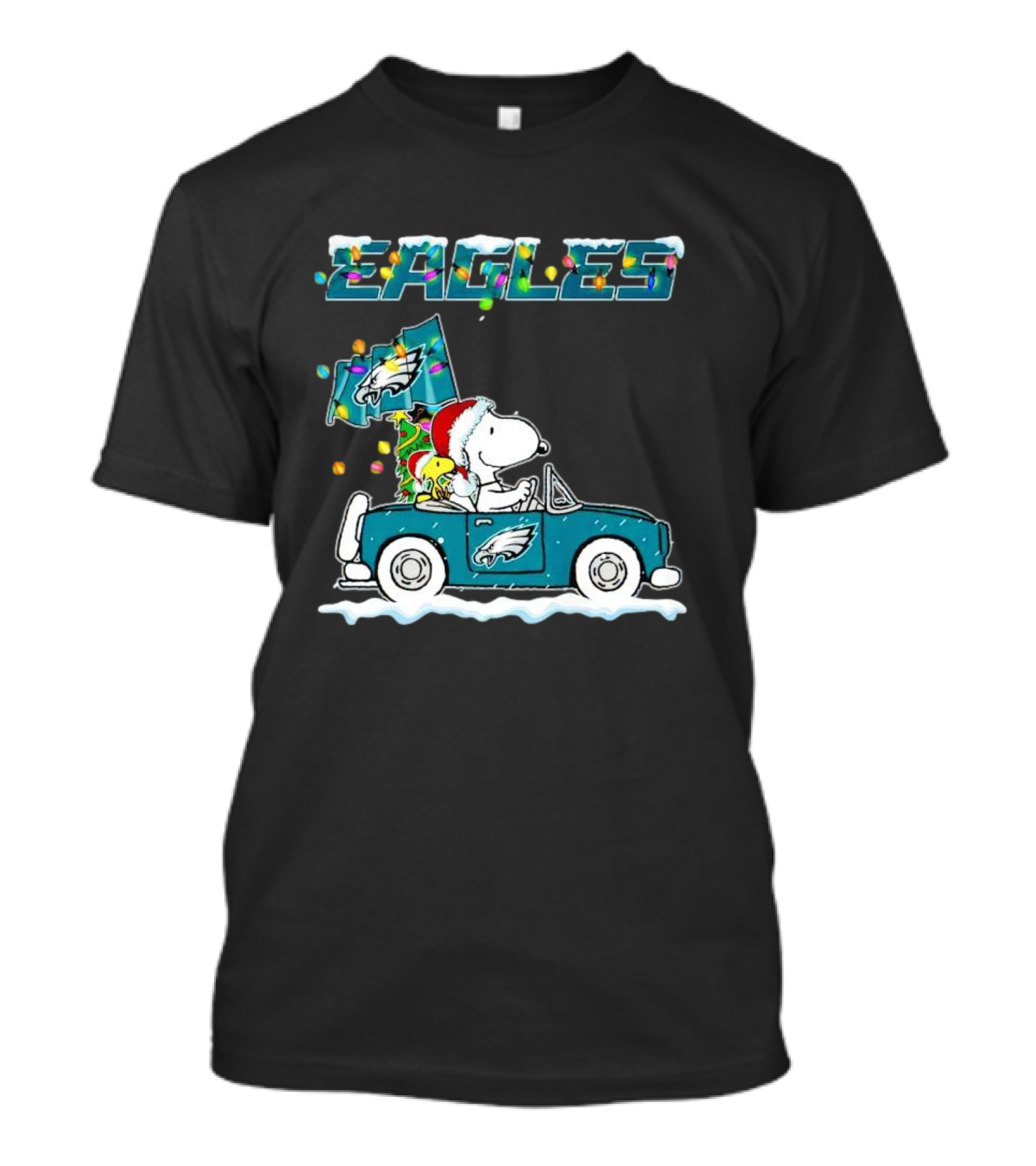 Eagles Snoopy Woodstock Christmas Driving Philadelphia Car T-Shirt