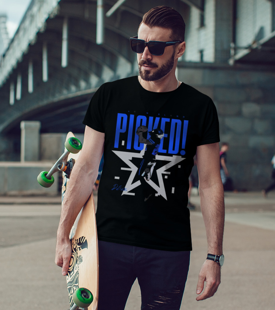 Daron Bland Picked Star Signature Football Catching Action T-Shirt