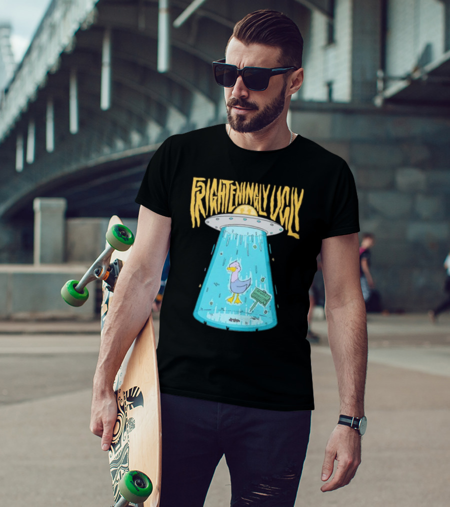 Frighteningly Ugly UFO Duck Abduction T-Shirt
