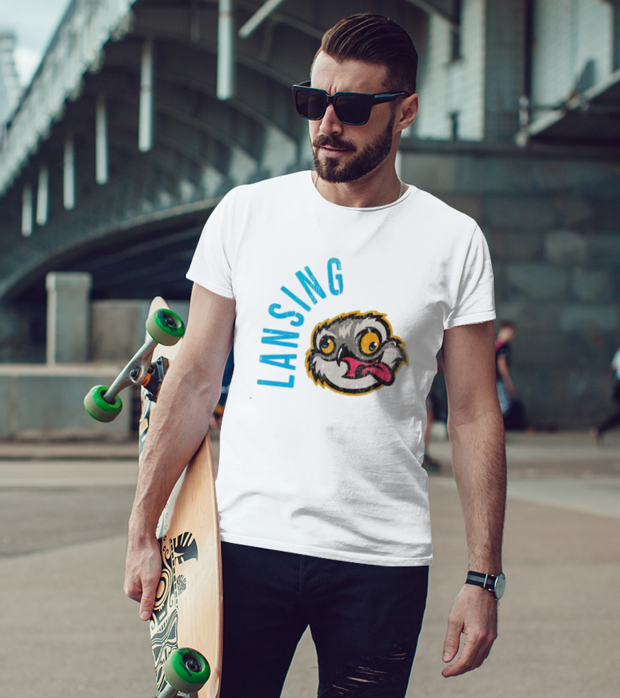 Lansing Baseball Club Owl Mascot T-Shirt