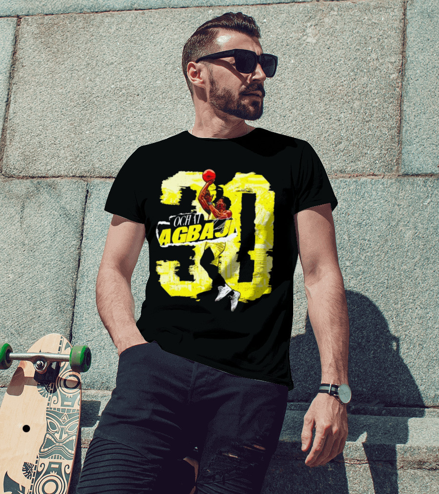 Ochai Agbaji 30 Utah Rough Basketball Dunk WHT Football T-Shirt