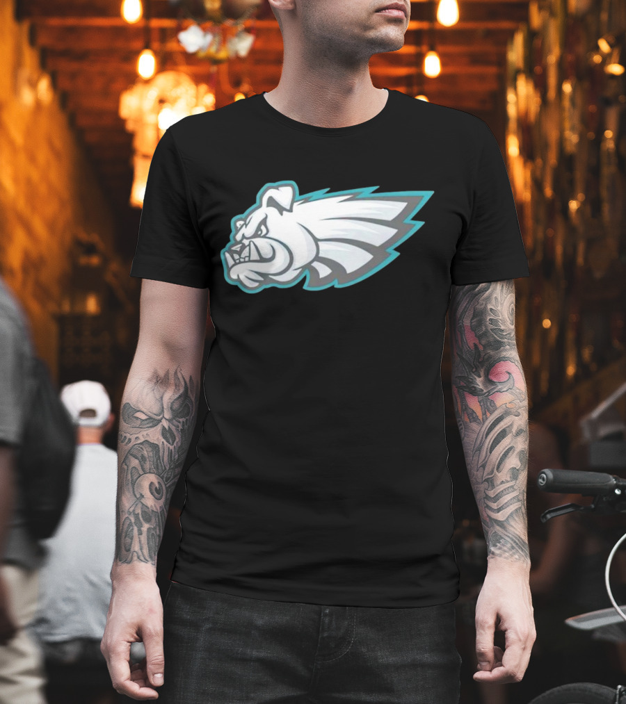 Philly Bulldogs Mascot Head With Wings T-Shirt