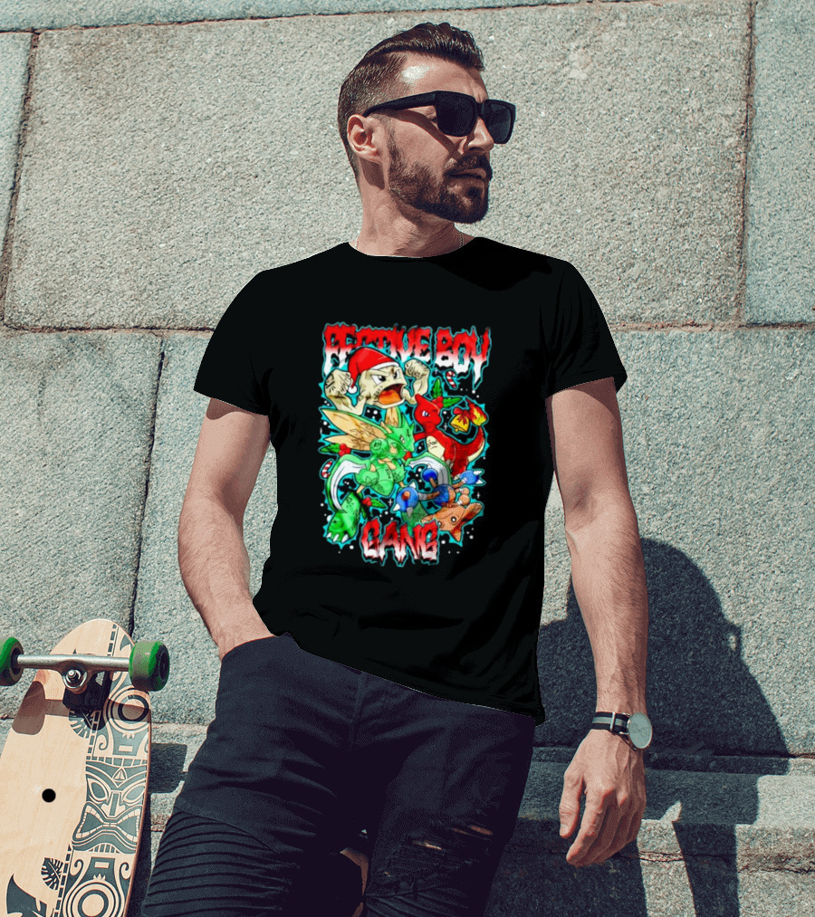 Festive Boy Gang Pokemon Holiday Mashup T-Shirt