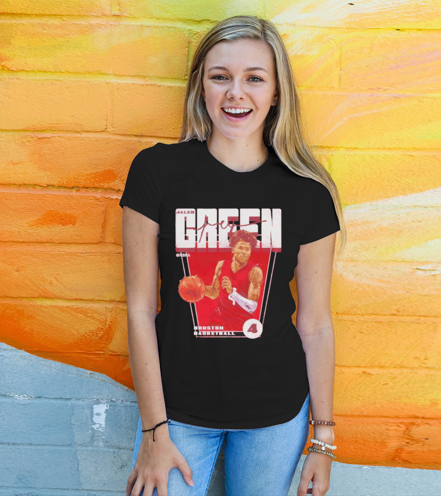 Jalen Green No. 4 Houston Basketball NBA Red Premiere T-Shirt