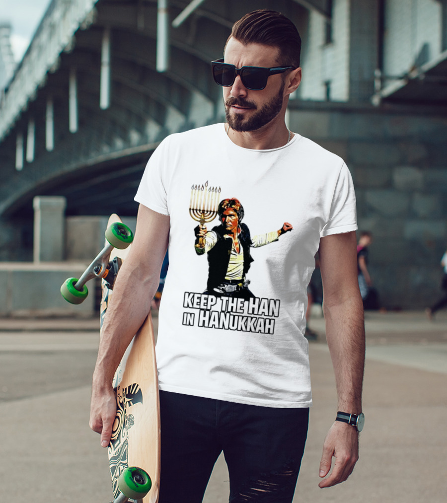 Keep The Han In Hanukkah Menorah Lightsaber T-Shirt