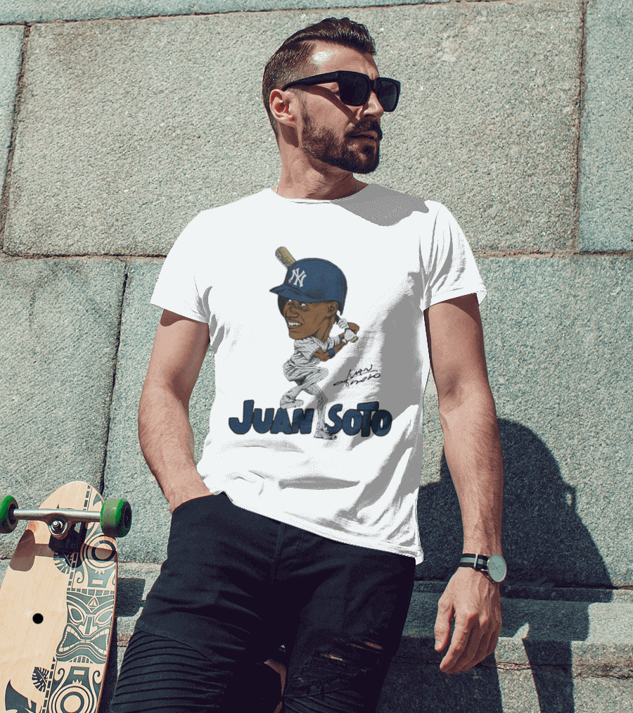 Yankees Juan Soto Baseball Caricature Signature T-Shirt