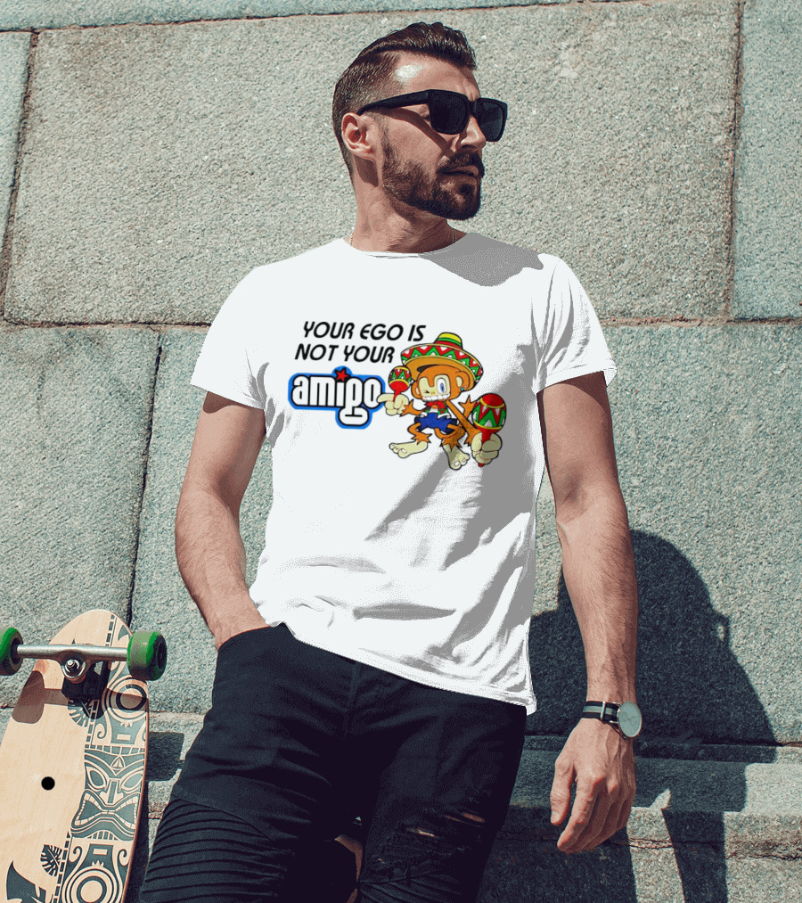 Your Ego Is Not Your Amigo Monkey Sombrero Maracas T-Shirt