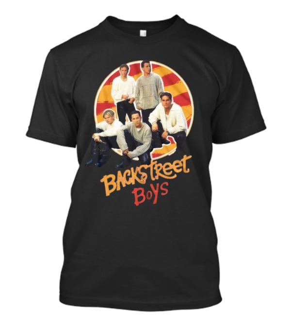 Backstreet Boys Striped Circle Group Image T-Shirt