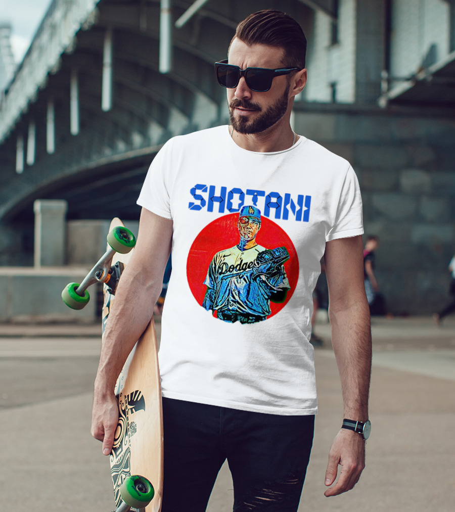 SHOTANI 17 Dodgers Japanese Flag T-Shirt