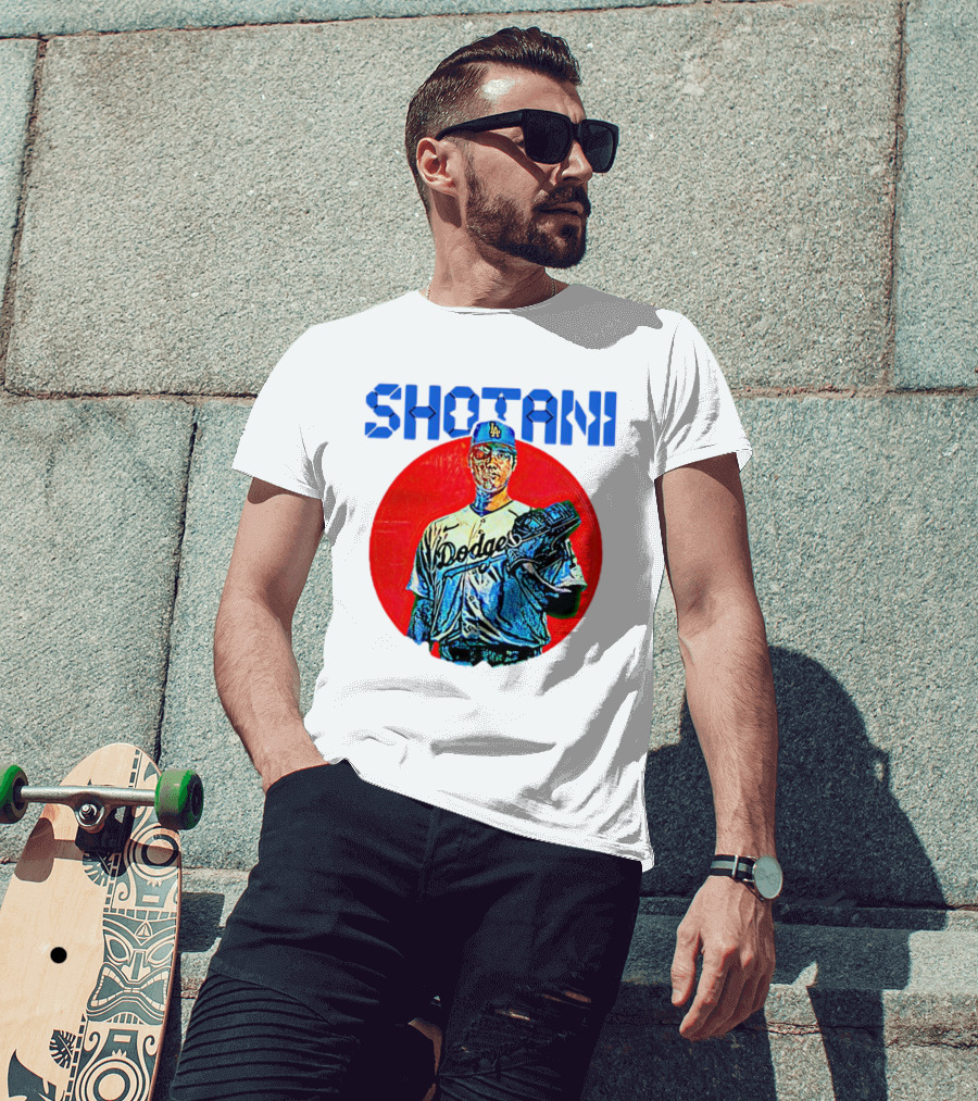 SHOTANI 17 Dodgers Japanese Flag T-Shirt