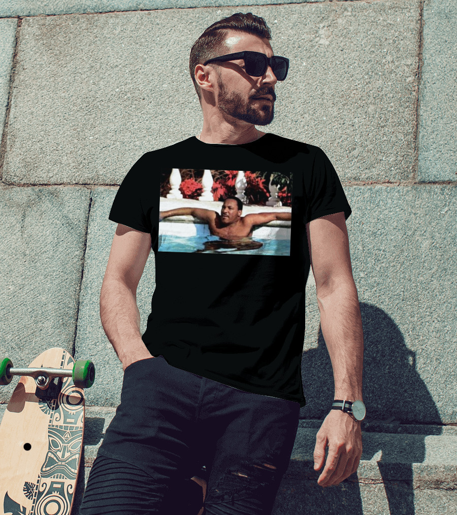 Martin Luther King Jr Relaxing In A Pool With Tropical Surroundings T-Shirt