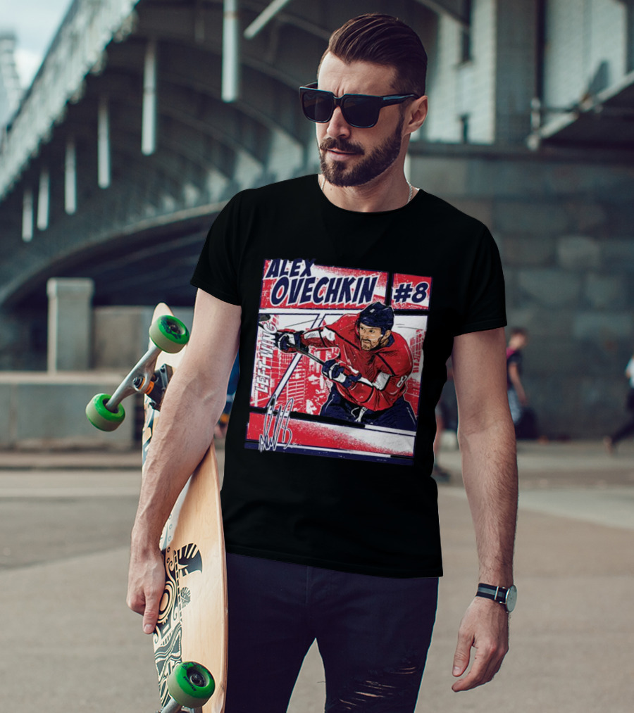 Alex Ovechkin #8 Washington Comic Left Wing Hockey T-Shirt
