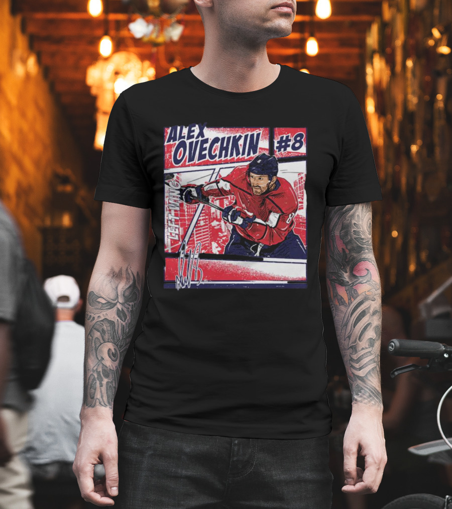 Alex Ovechkin #8 Washington Comic Left Wing Hockey T-Shirt