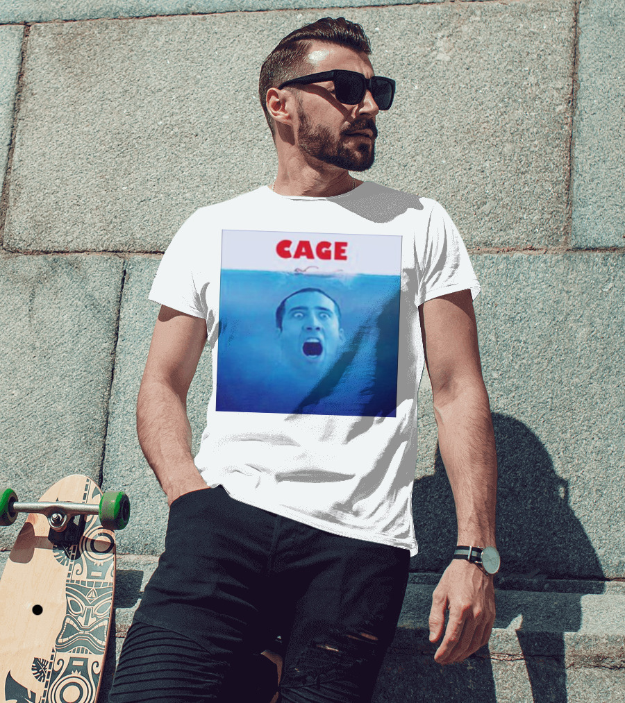 Cage Parody Jaws Nicolas Cage T-Shirt
