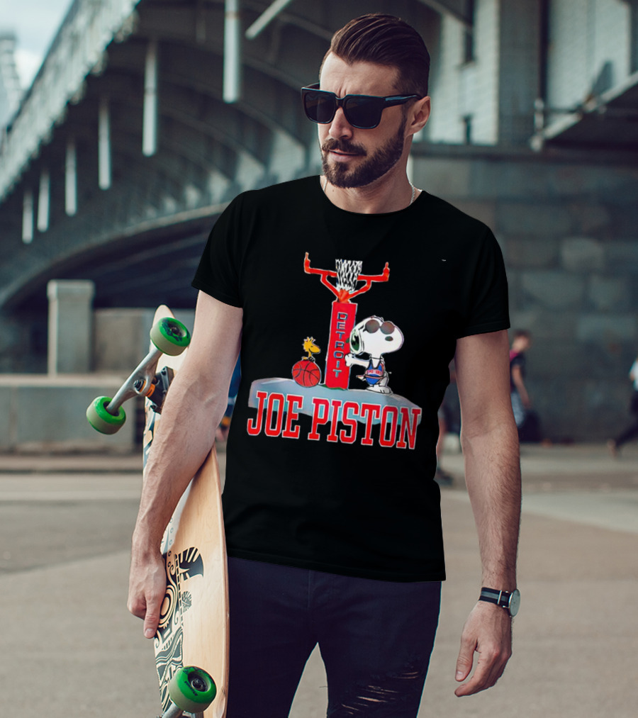 Detroit Joe Piston Snoopy Basketball Detroit T-Shirt