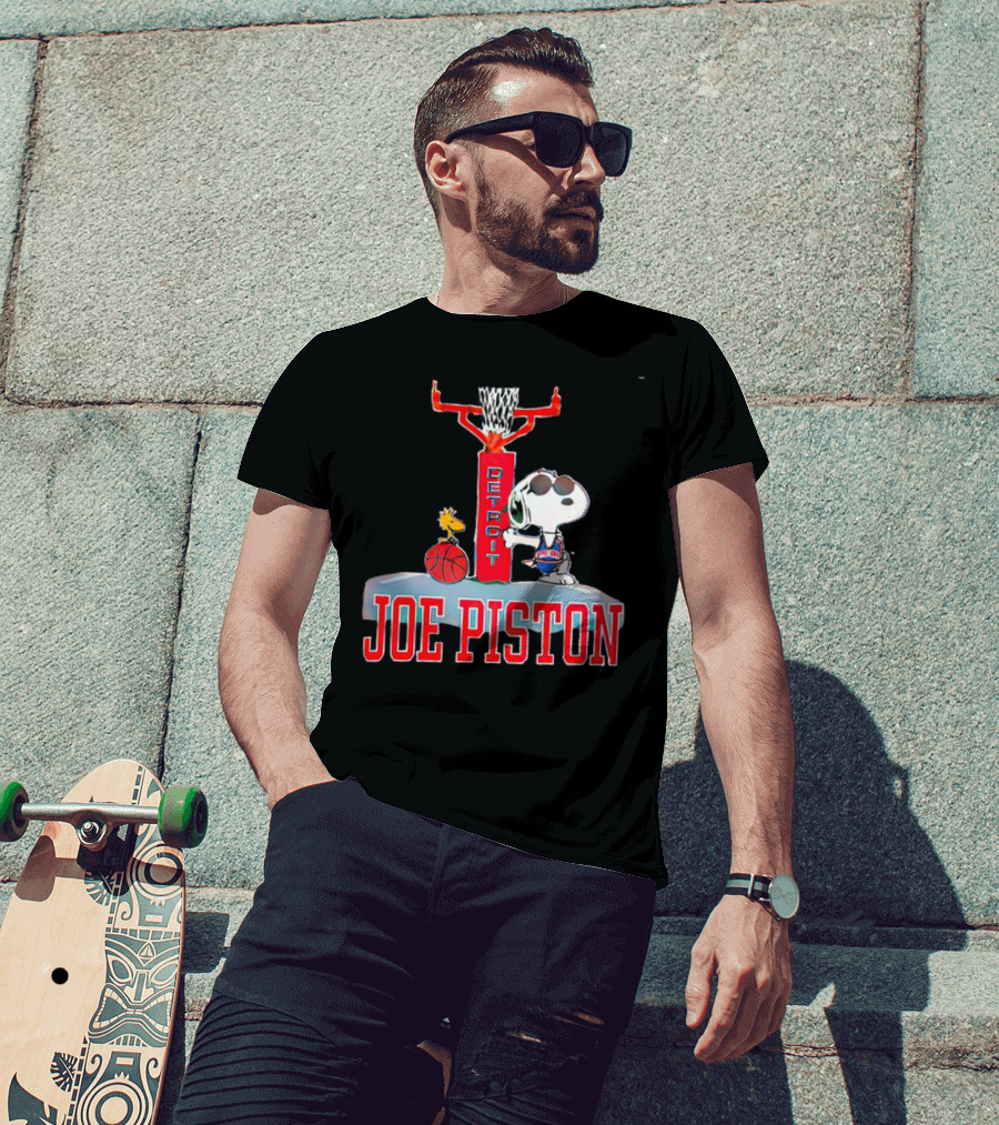 Detroit Joe Piston Snoopy Basketball Detroit T-Shirt