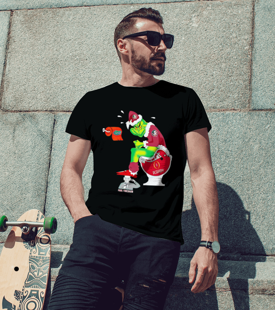 Grinch Florida State Seminoles College Football Playoff Toilet Helmet Paul Finebaum T-Shirt