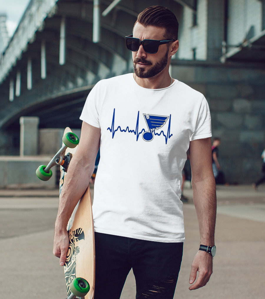 St Louis Blues Heartbeat Hockey T-Shirt