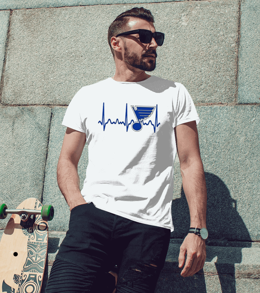 St Louis Blues Heartbeat Hockey T-Shirt