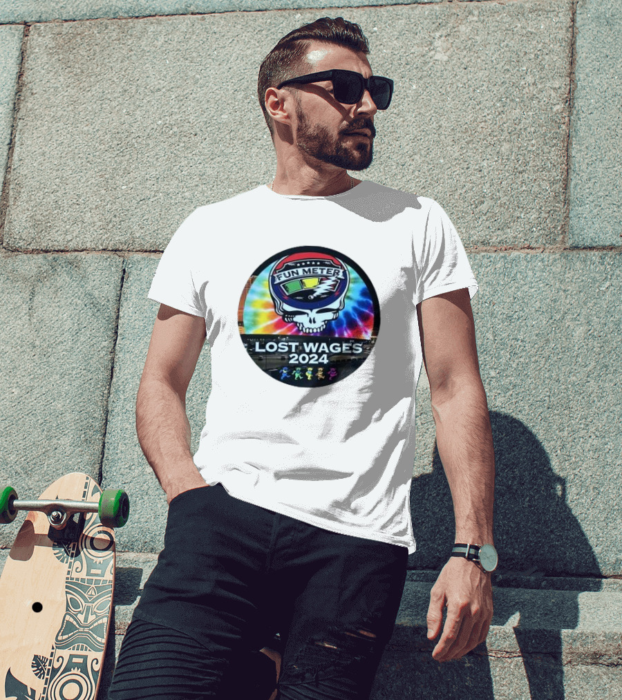Grateful Dead Tie-Dye Fun Meter Skull Lost Wages T-Shirt