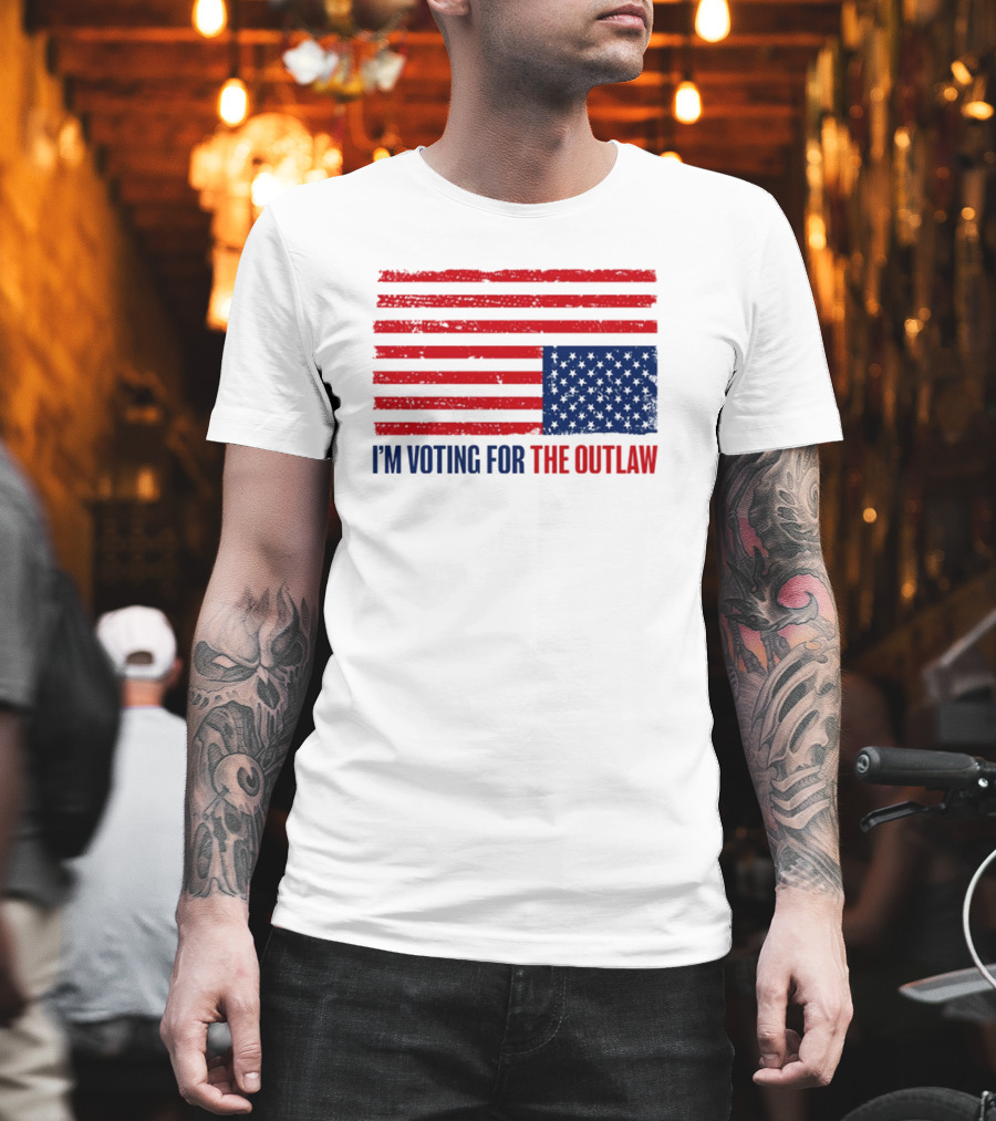 I’m Voting For The Outlaw Distressed American Flag T-Shirt