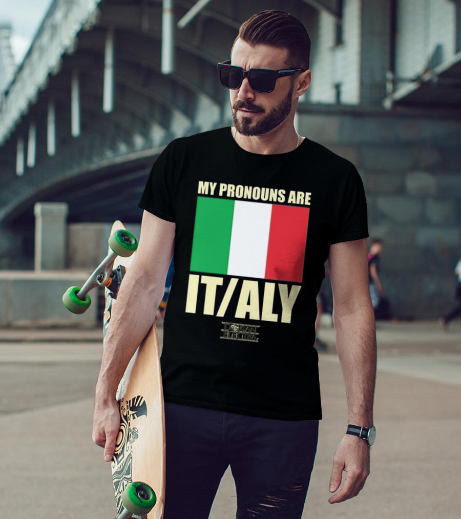 Dorian Electra My Pronouns Are Italy IT/ALY Italian Flag T-Shirt