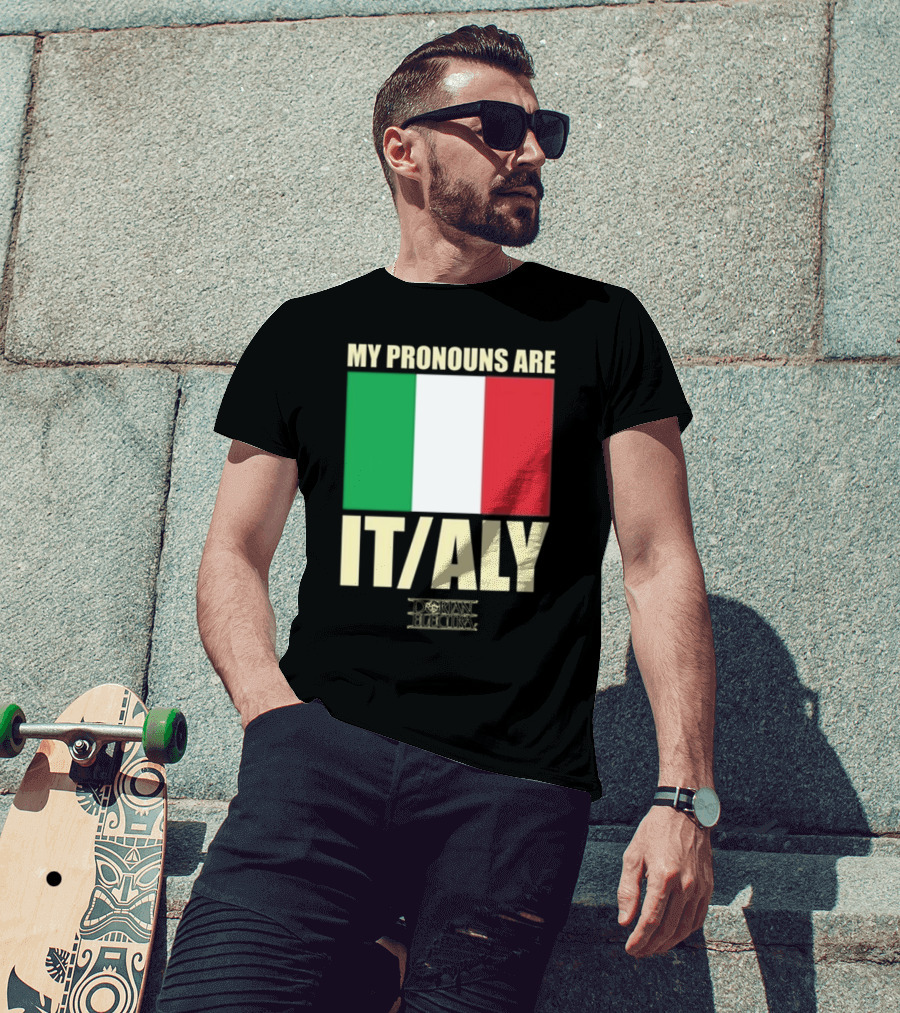 Dorian Electra My Pronouns Are Italy IT/ALY Italian Flag T-Shirt