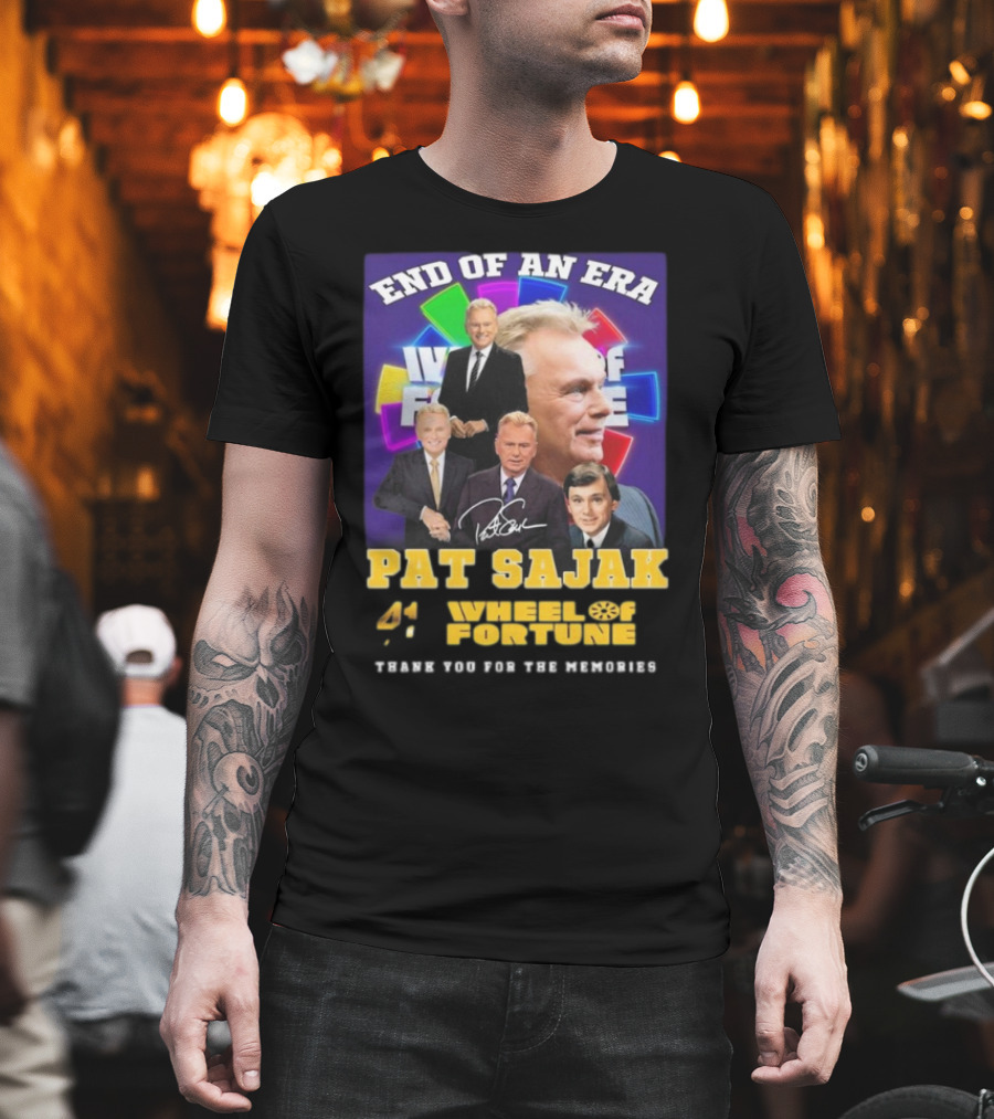 End Of An Era Pat Sajak 41 Wheel Of Fortune Thank You For The Memories T-Shirt