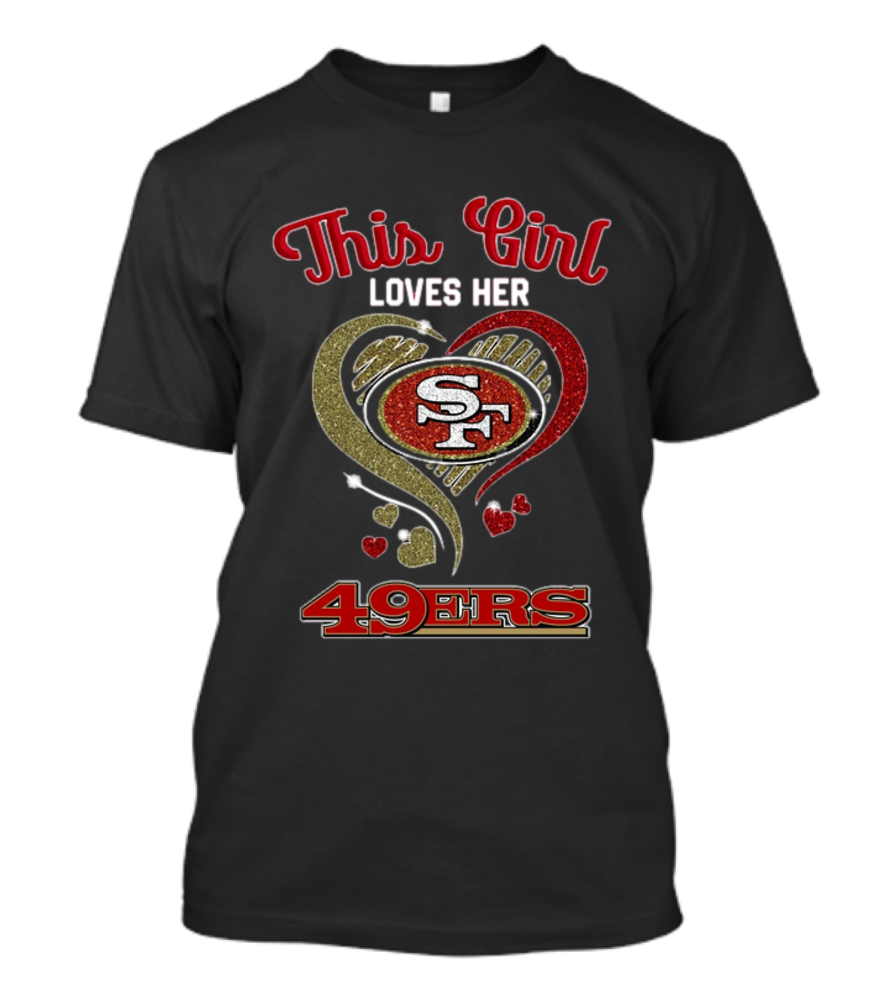 This Girl Loves Her San Francisco 49ers Heart SF Logo NFL T-Shirt