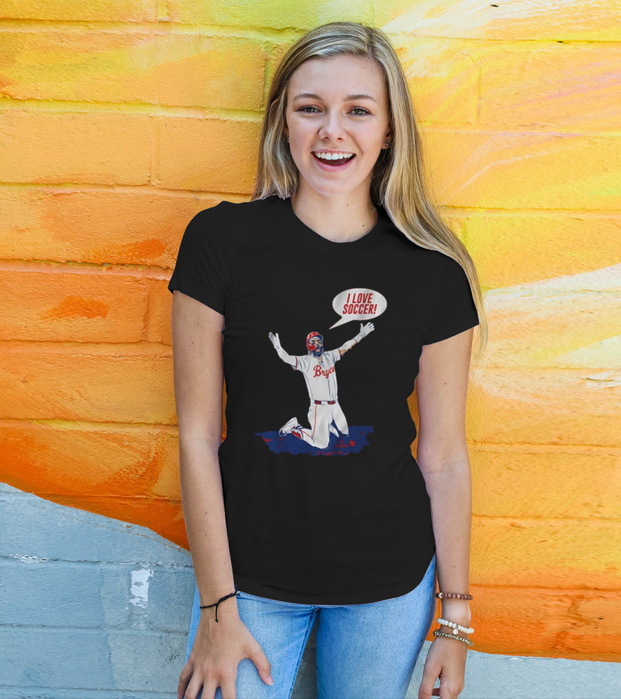 Bryce Harper I Love Soccer Celebration Player Kneeling On Ground T-Shirt