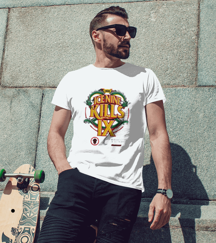 Ice Nine Kills IX Double Dragon Nine Times The Action INK Horror Inked T-Shirt