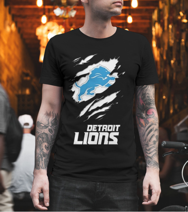 Detroit Lions Coach Dan Campbell 2024 Ripped Claw Mark T-Shirt Detroit Lions Coach Dan Campbell 2024 Ripped Claw Mark T-Shirt