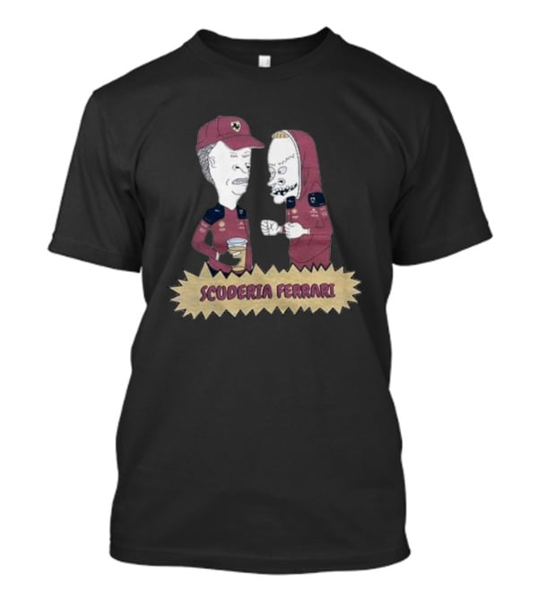 Scuderia Ferrari Beavis And Butthead Enzo Ferrari Racing Team Characters Collaboration T-Shirt
