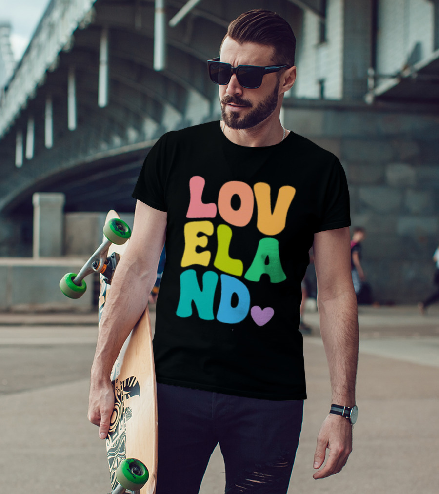 Loveland Rainbow Letters With Heart T-Shirt
