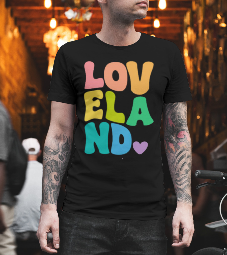 Loveland Rainbow Letters with Heart T-Shirt