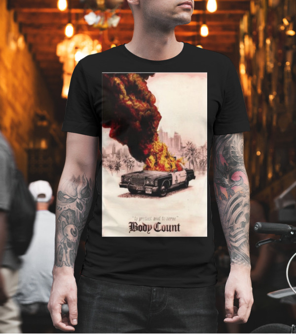Body Count June 28 2024 Hellfest Clisson France Exploding Police Car T-Shirt Body Count June 28 2024 Hellfest Clisson France Exploding Police Car T-Shirt