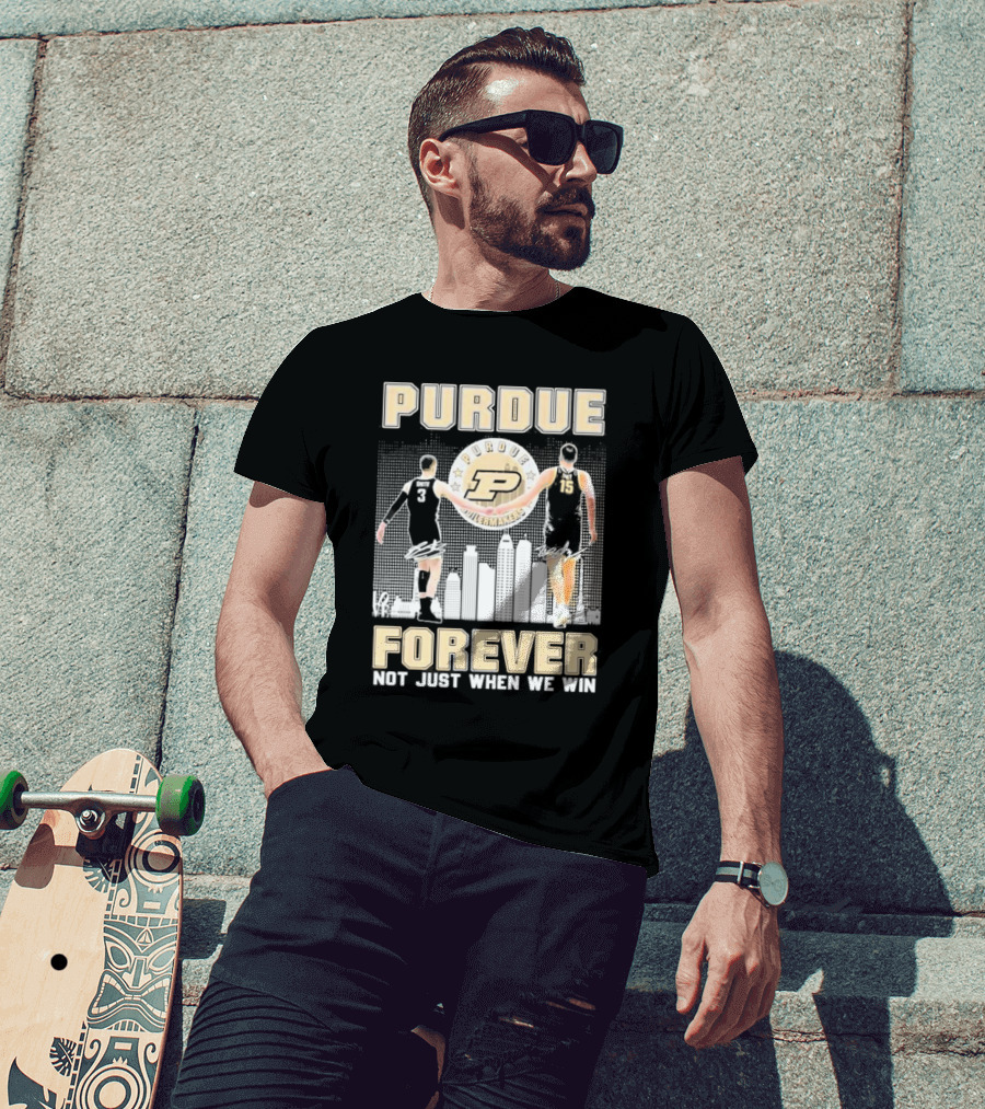Purdue Boilermakers Forever Not Just When We Win Purdue Basketball Signatures T-Shirt