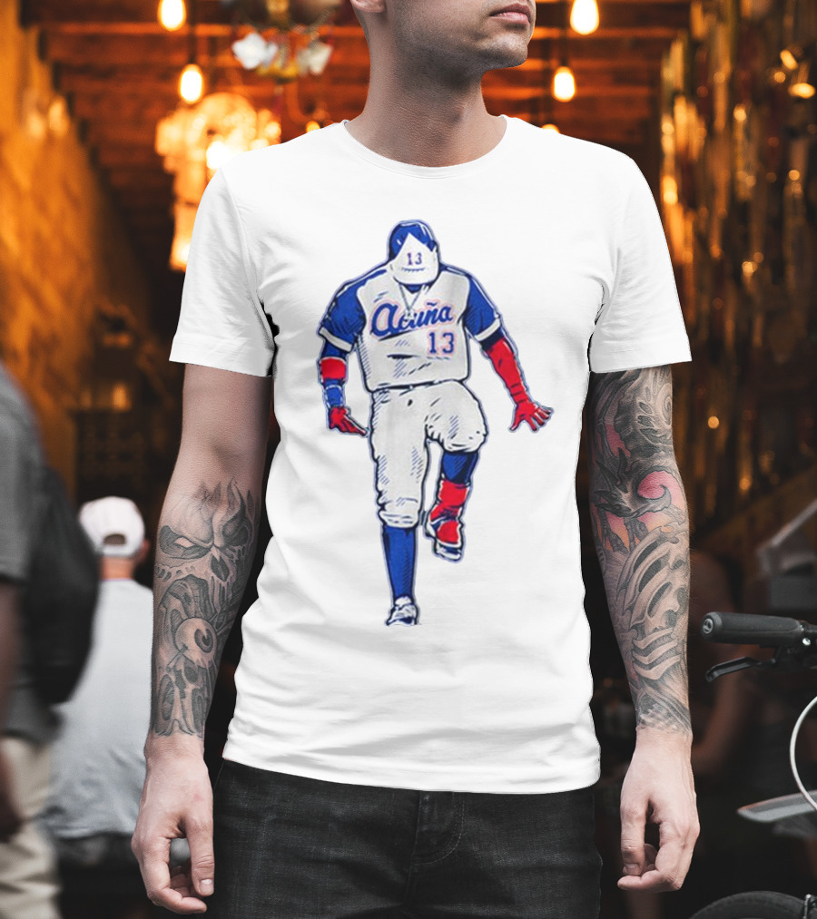 Ronald Acuña Jr. Number 13 Bold Pose Signature T-Shirt