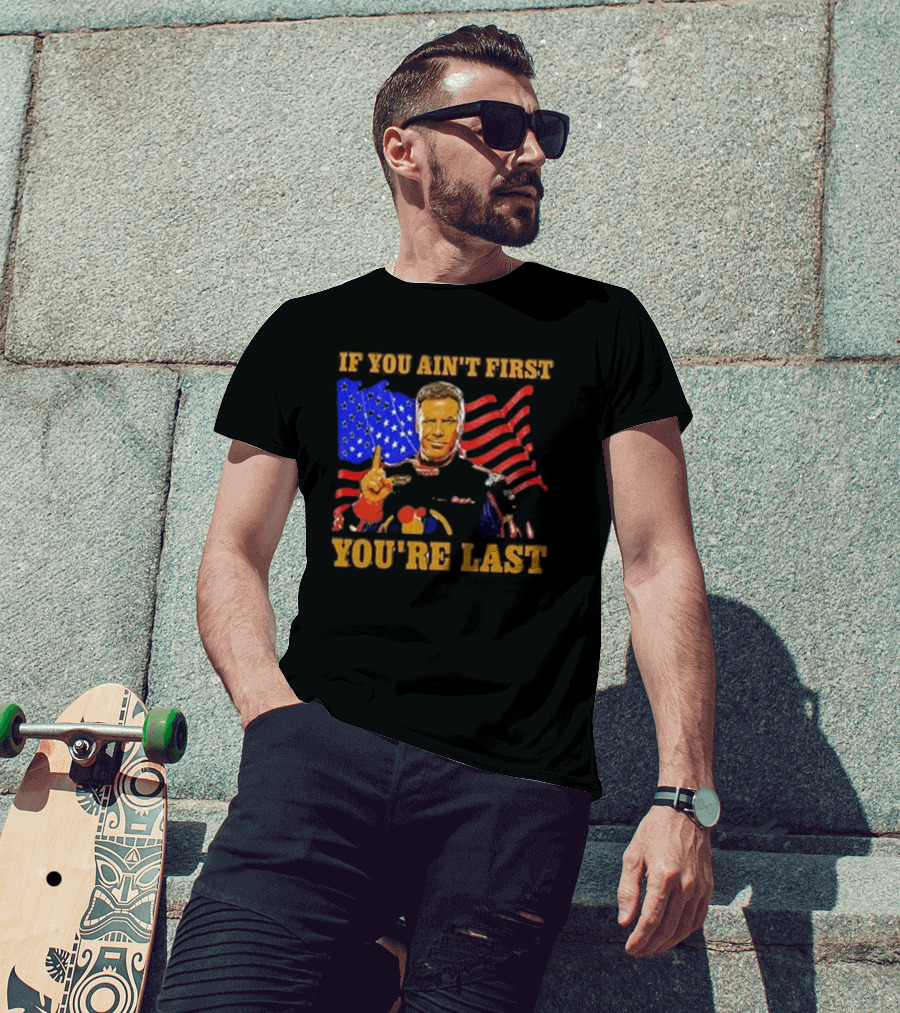 If You Ain’t First You’re Last American Flag Racing Mockup T-Shirt
